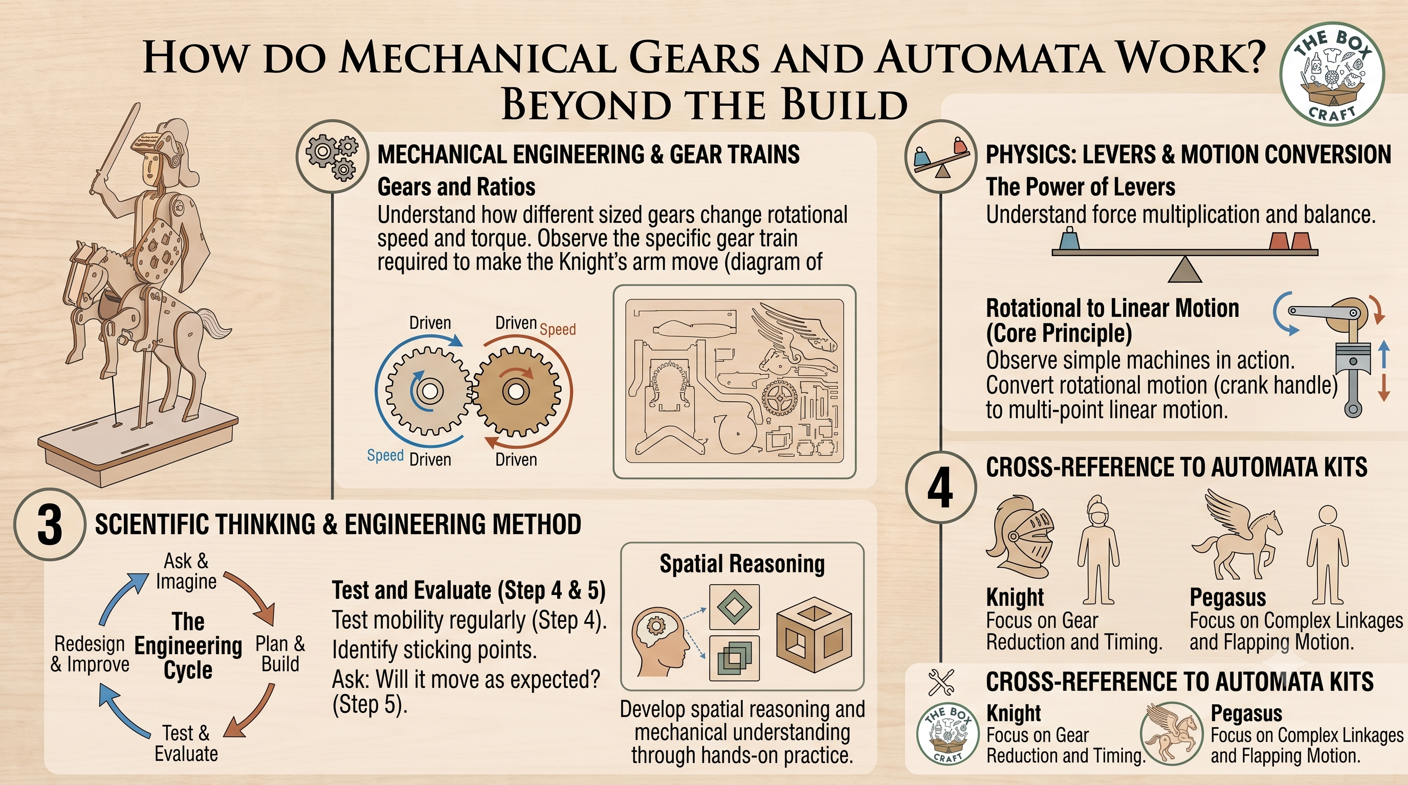 3D Mechanical Automata Kit: Knight & Pegasus